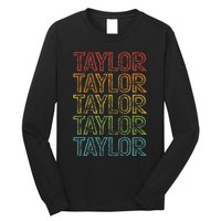 Retro T.AYLOR First Name Personalized  Long Sleeve Shirt