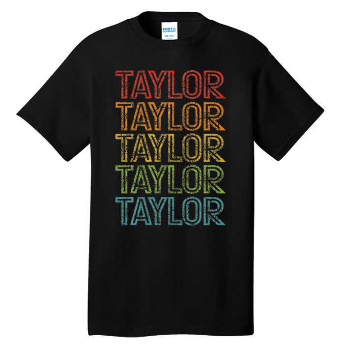 Retro T.AYLOR First Name Personalized  Tall T-Shirt