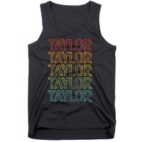 Retro T.AYLOR First Name Personalized  Tank Top