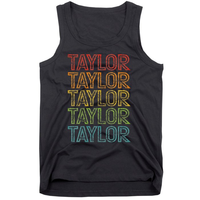 Retro T.AYLOR First Name Personalized  Tank Top