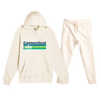 Retro Trees & Forest Connecticut Premium Hooded Sweatsuit Set