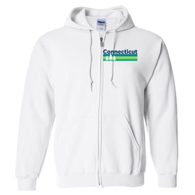 Retro Trees & Forest Connecticut Full Zip Hoodie