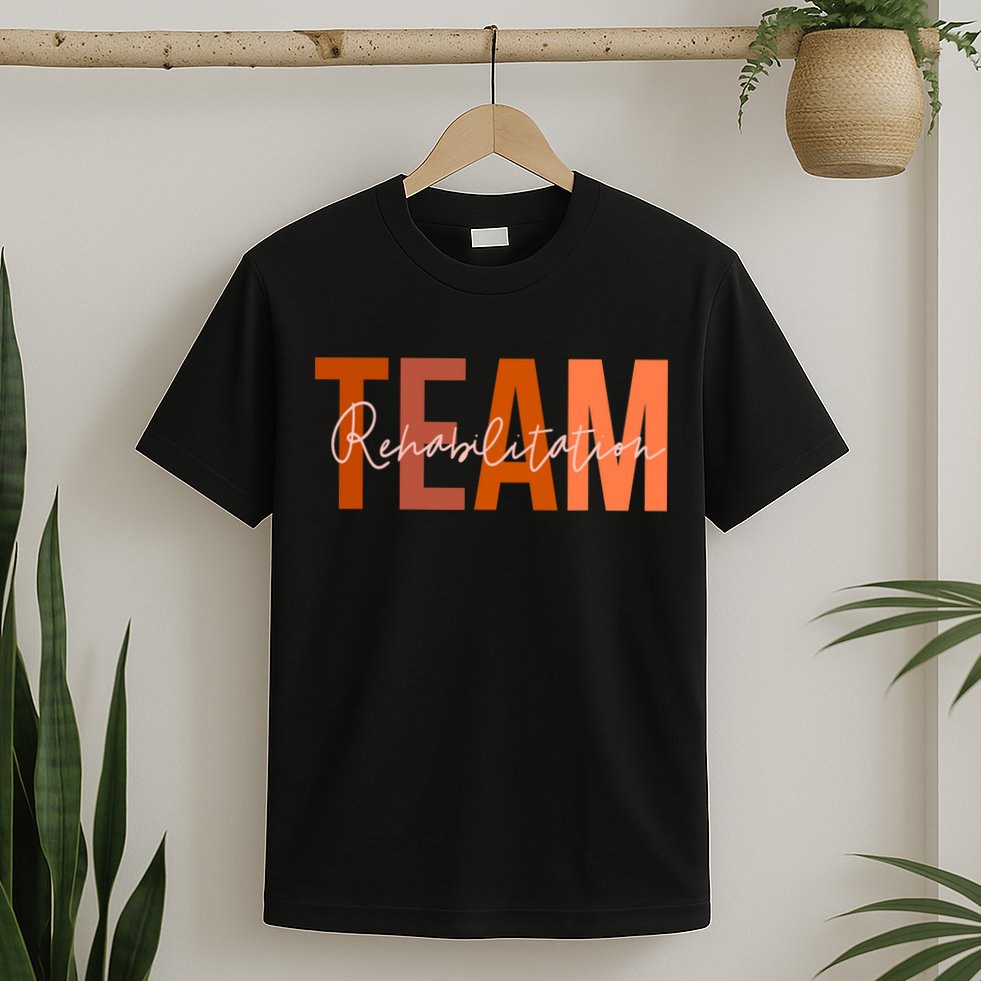 Rehab Team For Rehabilitation Matching Therapy Month T-Shirt