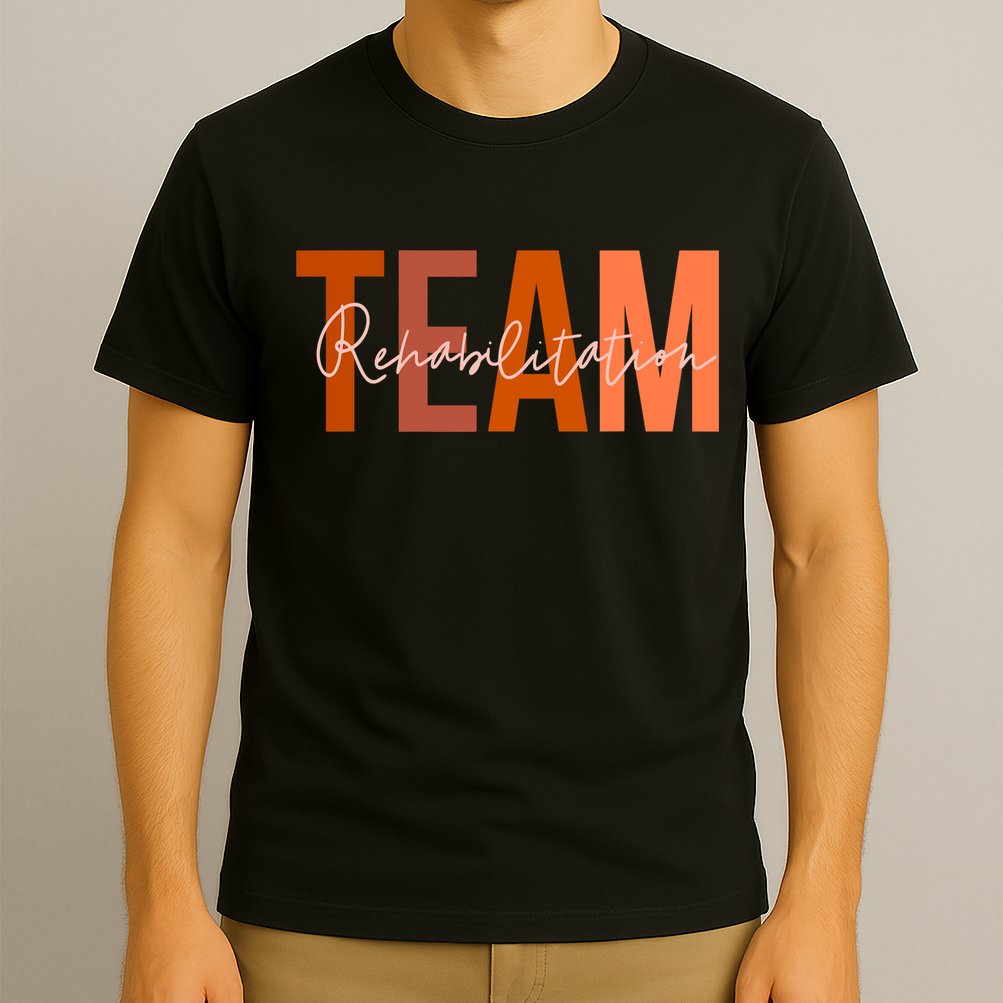 Rehab Team For Rehabilitation Matching Therapy Month T-Shirt