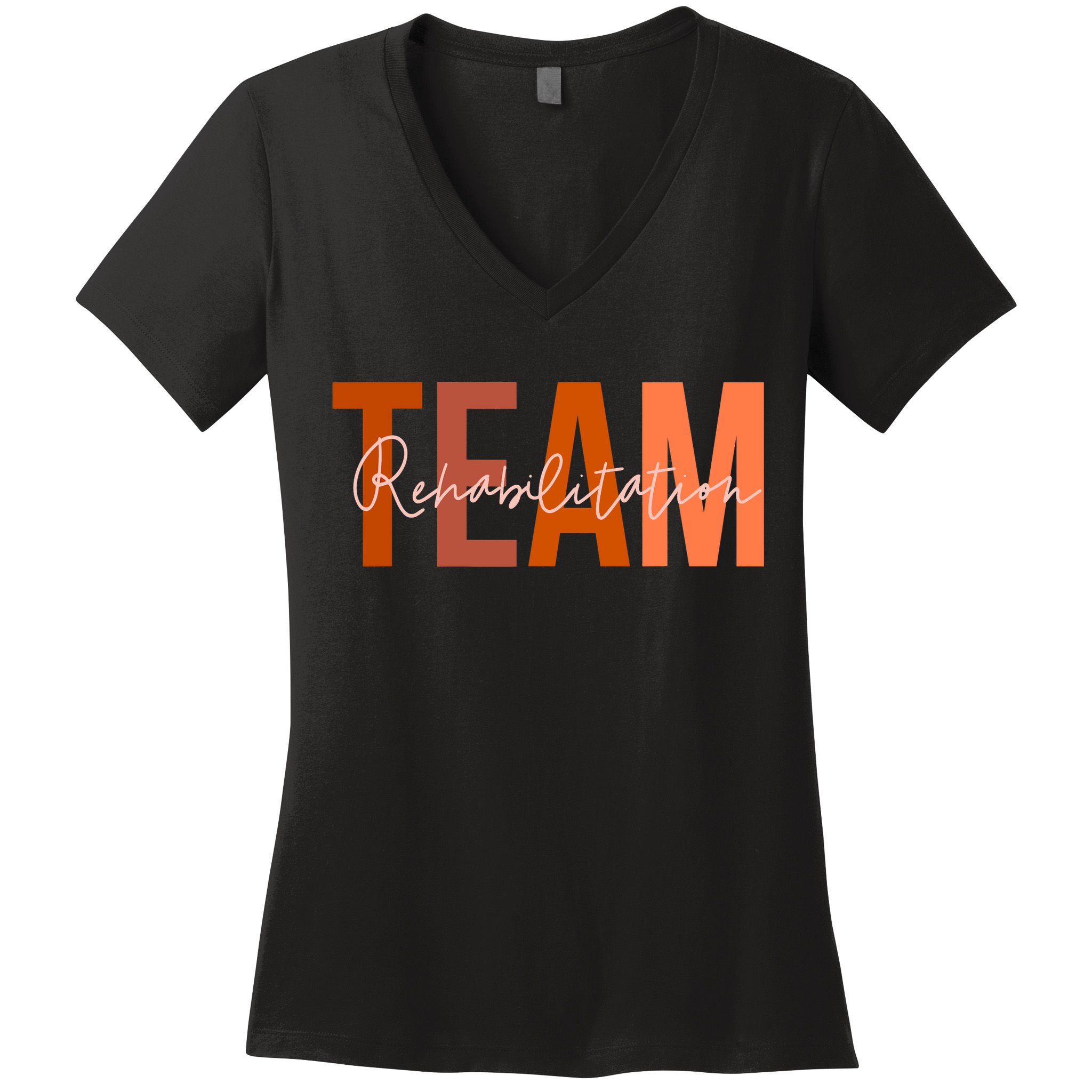Rehab Team For Rehabilitation Matching Therapy Month Women's V-Neck T-Shirt