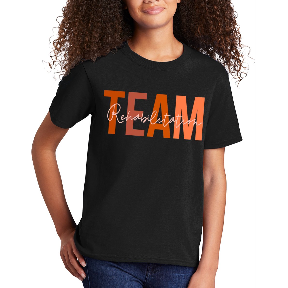 Rehab Team For Rehabilitation Matching Therapy Month Kids T-Shirt
