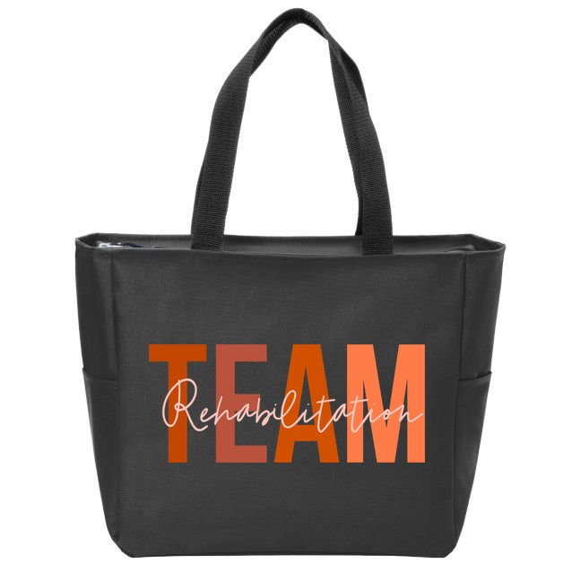Rehab Team For Rehabilitation Matching Therapy Month Zip Tote Bag