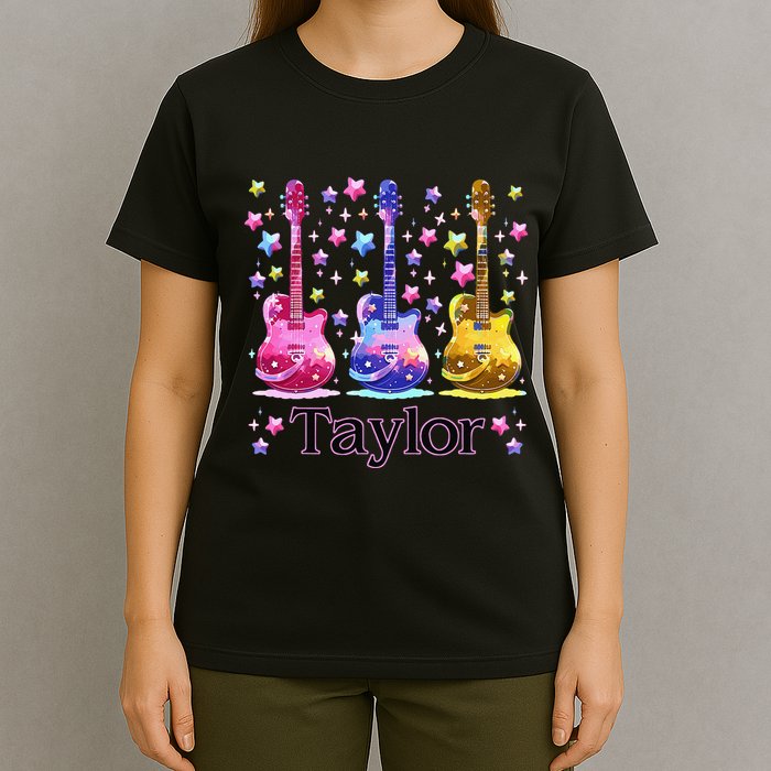 Retro Taylor First Name Personalized Groovy 80S T-Shirt