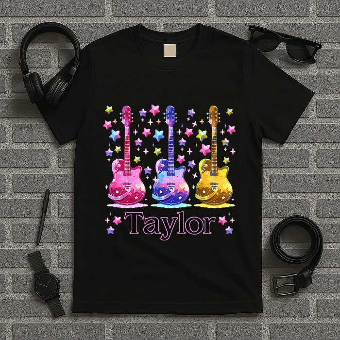 Retro Taylor First Name Personalized Groovy 80S T-Shirt