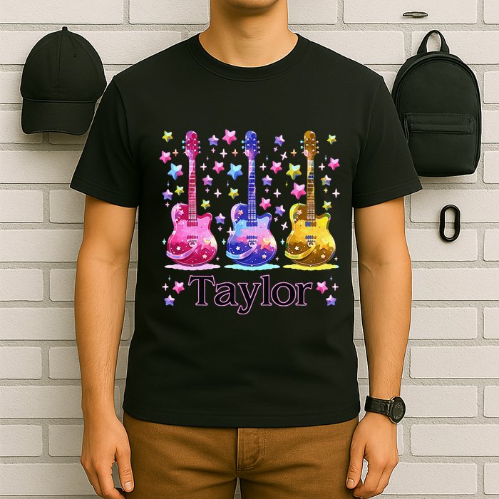 Retro Taylor First Name Personalized Groovy 80S T-Shirt
