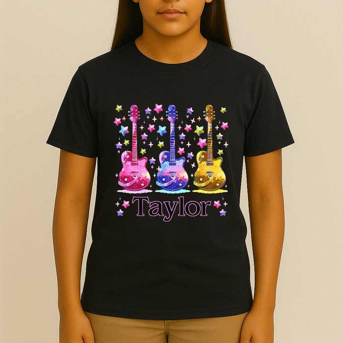 Retro Taylor First Name Personalized Groovy 80S T-Shirt