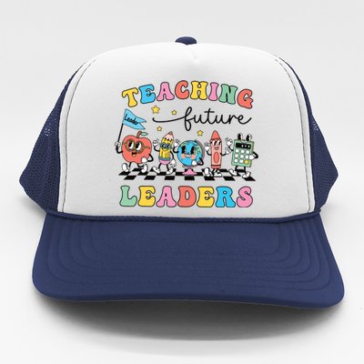 Retro Teaching Future Leaders Groovy Teacher Back To School Trucker Hat