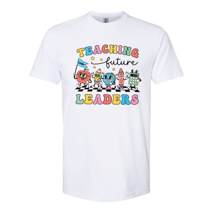 Retro Teaching Future Leaders Groovy Teacher Back To School Softstyle CVC T-Shirt