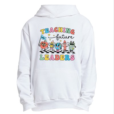 Retro Teaching Future Leaders Groovy Teacher Back To School Urban Pullover Hoodie