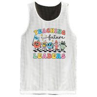 Retro Teaching Future Leaders Groovy Teacher Back To School Mesh Reversible Basketball Jersey Tank