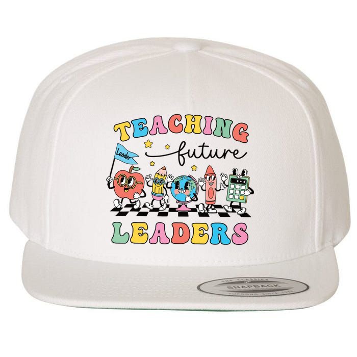 Retro Teaching Future Leaders Groovy Teacher Back To School Wool Snapback Cap