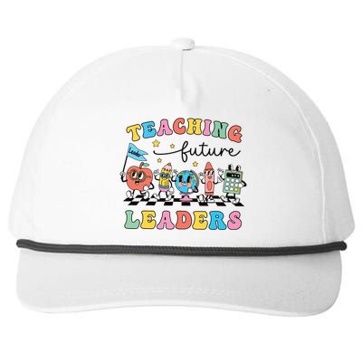 Retro Teaching Future Leaders Groovy Teacher Back To School Snapback Five-Panel Rope Hat