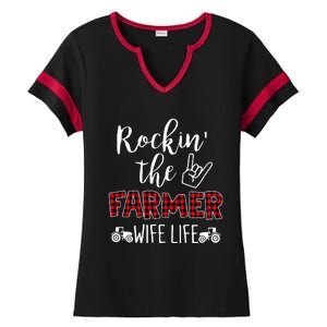 Rockin The Farmer Wife Life Ladies Halftime Notch Neck Tee