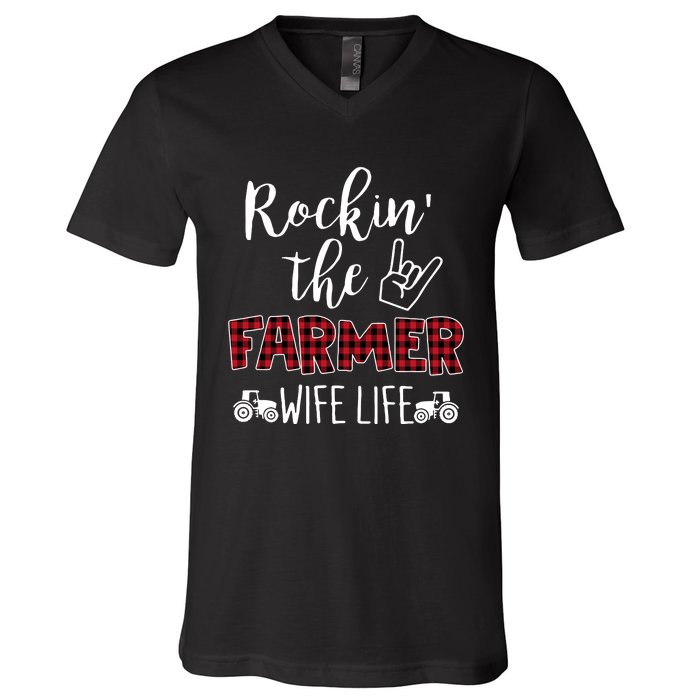 Rockin The Farmer Wife Life V-Neck T-Shirt