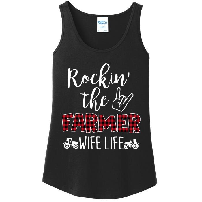 Rockin The Farmer Wife Life Ladies Essential Tank