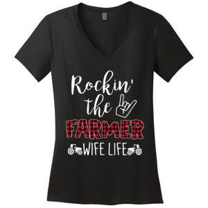 Rockin The Farmer Wife Life Women's V-Neck T-Shirt