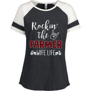 Rockin The Farmer Wife Life Enza Ladies Jersey Colorblock Tee