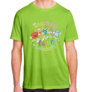 Retro Teaching Future Leaders Teacher 100 Days Of School Adult ChromaSoft Performance T-Shirt