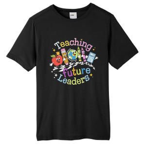 Retro Teaching Future Leaders Teacher 100 Days Of School Tall Fusion ChromaSoft Performance T-Shirt