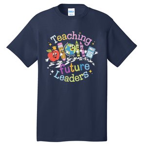 Retro Teaching Future Leaders Teacher 100 Days Of School Tall T-Shirt