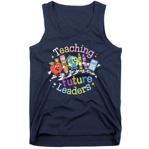 Retro Teaching Future Leaders Teacher 100 Days Of School Tank Top