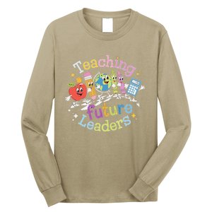 Retro Teaching Future Leaders Teacher 100 Days Of School Long Sleeve Shirt