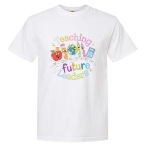 Retro Teaching Future Leaders Teacher 100 Days Of School Garment-Dyed Heavyweight T-Shirt