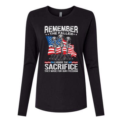 Remember The Fallen I Honor The Sacrifice Veteran Gift Womens Cotton Relaxed Long Sleeve T-Shirt