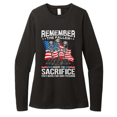 Remember The Fallen I Honor The Sacrifice Veteran Gift Womens CVC Long Sleeve Shirt