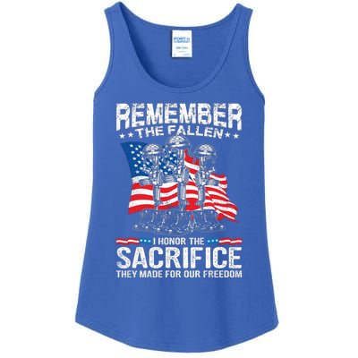 Remember The Fallen I Honor The Sacrifice Veteran Gift Ladies Essential Tank