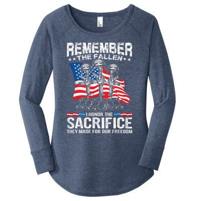 Remember The Fallen I Honor The Sacrifice Veteran Gift Women's Perfect Tri Tunic Long Sleeve Shirt