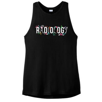 Radiology Technologist Flowers Rad Tech Ladies PosiCharge Tri-Blend Wicking Tank