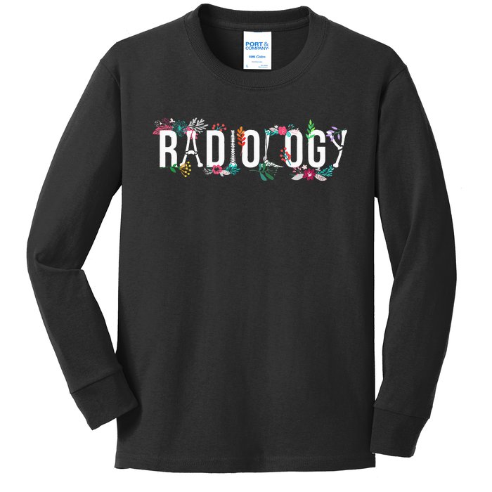 Radiology Technologist Flowers Rad Tech Kids Long Sleeve Shirt