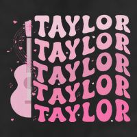 Retro Taylor First Name Personalized Groovy 80S Pin.K Knit Cap Winter Beanie