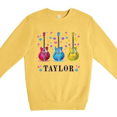 Retro Taylor First Name Personalized Groovy 80s Pin.K Premium Crewneck Sweatshirt