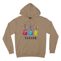 Retro Taylor First Name Personalized Groovy 80s Pin.K Hoodie