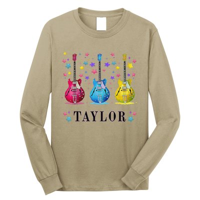 Retro Taylor First Name Personalized Groovy 80s Pin.K Long Sleeve Shirt