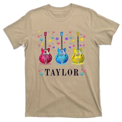 Retro Taylor First Name Personalized Groovy 80s Pin.K T-Shirt