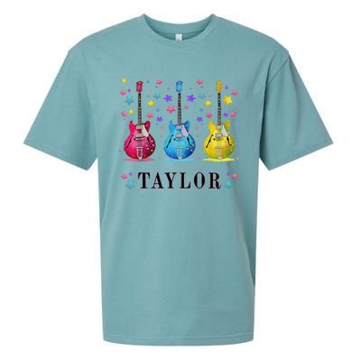 Retro Taylor First Name Personalized Groovy 80s Pin.K Sueded Cloud Jersey T-Shirt