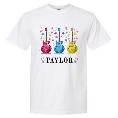 Retro Taylor First Name Personalized Groovy 80s Pin.K Garment-Dyed Heavyweight T-Shirt