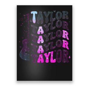 Retro Taylor First Name Personalized Groovy 80S Pin.K Poster