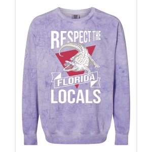 Respect The Florida Locals Alligator Zoo Animal Lover Colorblast Crewneck Sweatshirt