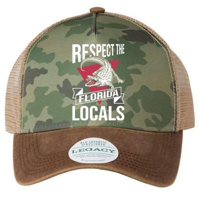 Respect The Florida Locals Alligator Zoo Animal Lover Legacy Tie Dye Trucker Hat