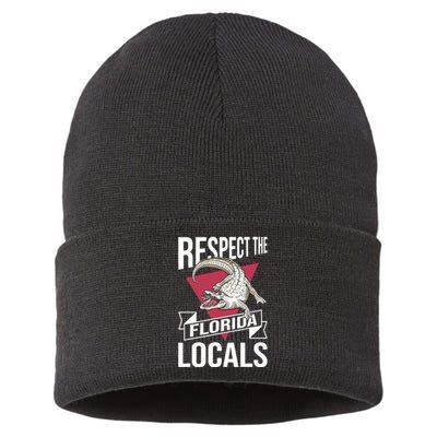 Respect The Florida Locals Alligator Zoo Animal Lover Sustainable Knit Beanie