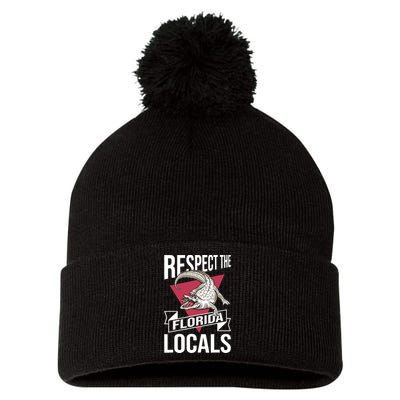 Respect The Florida Locals Alligator Zoo Animal Lover Pom Pom 12in Knit Beanie